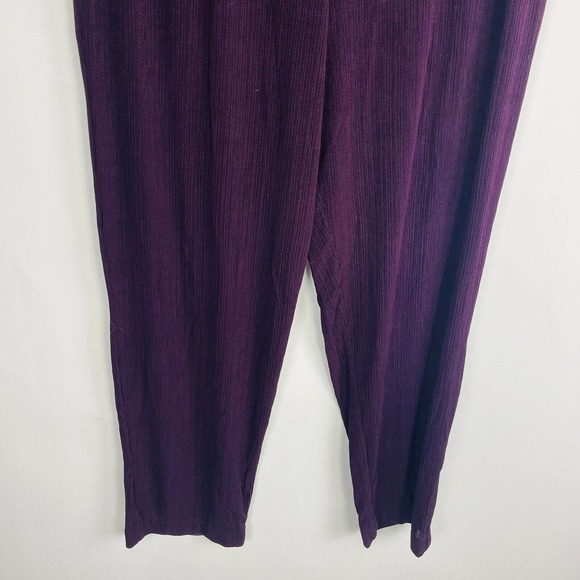 R&M Richards Womans Palazzo Pants Sz 18 Plus Crinkle Maroon Stretch Comfort - Picture 4 of 8